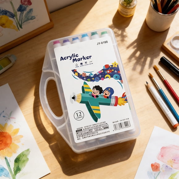 shyuyusa Water Based Acrylic Marker, Quick Dry Pigment Pen, Smooth Writing Art Tool for Graffiti Creation, Color Painting and Handmade Art Craft Making
