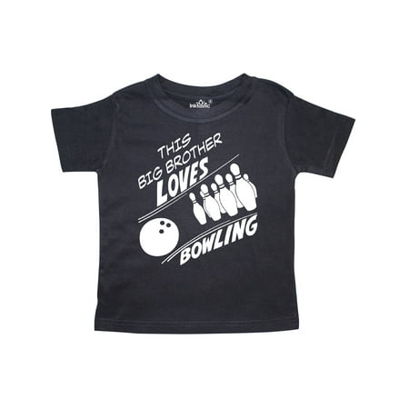 

Inktastic This Big Brother Loves Bowling Gift Toddler Boy Girl T-Shirt
