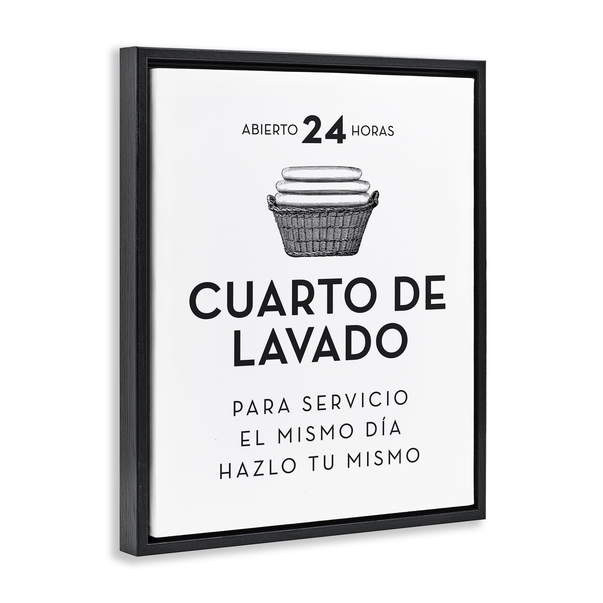Stupell Industries Publicidad Día de Lavandería Bath & Laundry Painting Black Floater Framed Art Print Wall Art, 17 x 21