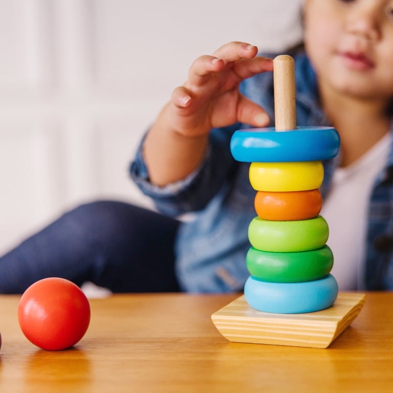 Melissa & Doug Rainbow Stacker Wooden Ring Toy photo 8