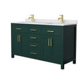 thumbnail image 6 of Wyndham Collection Beckett 60" Wood Double Bathroom Vanity in Green/Black, 6 of 7