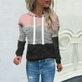 thumbnail image 4 of Penkiiy Sweat à Capuche pour Femmes Mode Décontractée Patchwork Rose Y2K, 4 of 4