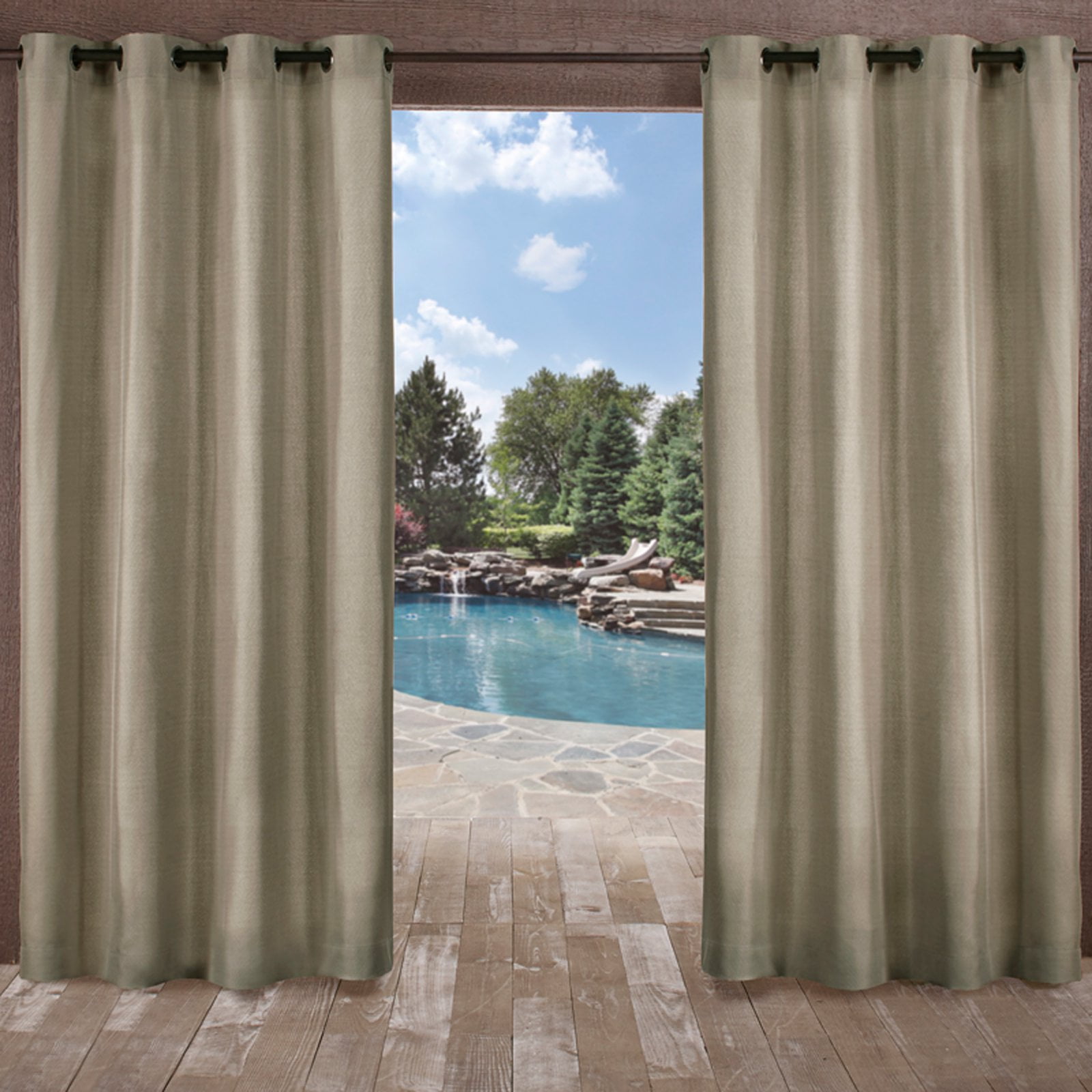 Exclusive Home Curtains Biscayne Indoor/Outdoor Two Tone Textured ...