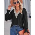 thumbnail image 3 of Yesfashion Women's Lace V Neck Blouse Shirts Long Sleeve Casual Loose Tops, 3 of 5