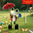 thumbnail image 3 of Garden Stake Frog Figurine Acrylic Outdoor Decor | Cute Flower-Holding Frog Ornament | Weather-Resistant Garden Pathway Accent | 100g | Easy Installation | Unique Gift Idea, 3 of 3