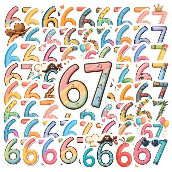 35pcs Colorful Numbers Stickers DIY Numbers Animal Stickers for Laptops Suitcase Phone