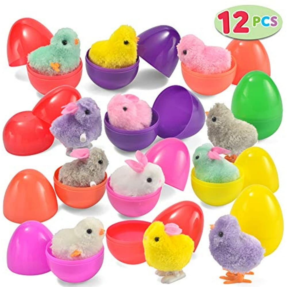 TOYIFY 12 Toys Filled Easter Eggs, Assorted Prefilled 12 Easter Eggs
