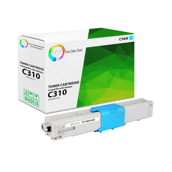 TCT C310 Cyan Toner Cartridge - Premium Compatible Replacement for C310 44469703 Cyan
