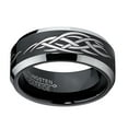 thumbnail image 3 of Metal Masters 8mm Black Mens Tungsten Ring Laser Etched Tribal Design, 3 of 7