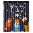 thumbnail image 1 of ABPHQTO Tarjeta de Felicitación Reyes Magos Cortina de Ducha de Poliéster Impermeable y Ganchos 150x180 cm, 1 of 1