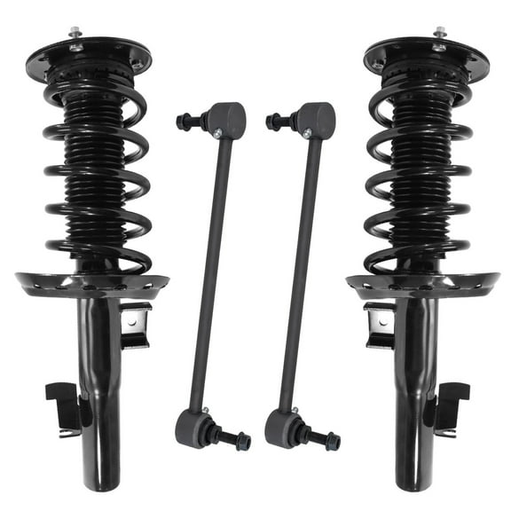 Detroit Axle - Front Struts Sway Bars for 2011-2017 Volvo S60 2015-2017 V60, 2 Struts with Coil Springs 2 Sway Bar End Links Suspension Replacement