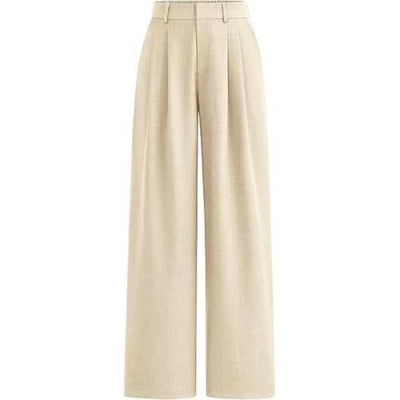 PRETTYGARDEN Women's Summer Elastic High Waisted Work Pants Straight Leg Dressy Business Casual Trousers Slacks Pockets