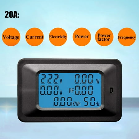 Multi-Function Digital AC Voltage Meter Power Monitor Indicator Power Energy Voltmeter English Version 20A / (Best Cycling Power Meter)