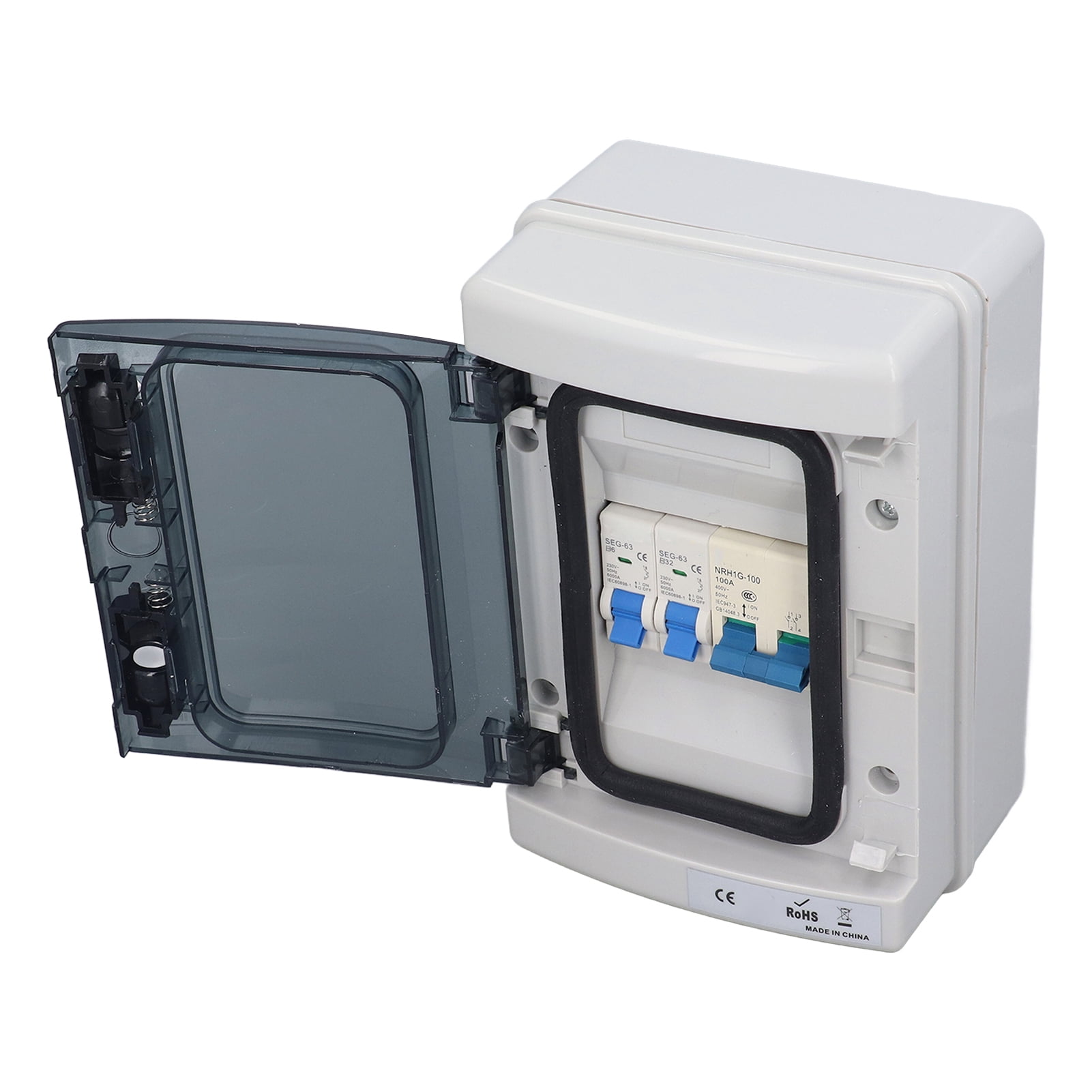Fyearfly Waterproof Distribution Box ABS PC Circuit Breaker Distributions Protection Boxes for Garages 230V, Outdoor Waterproof Distribution Box Breaker