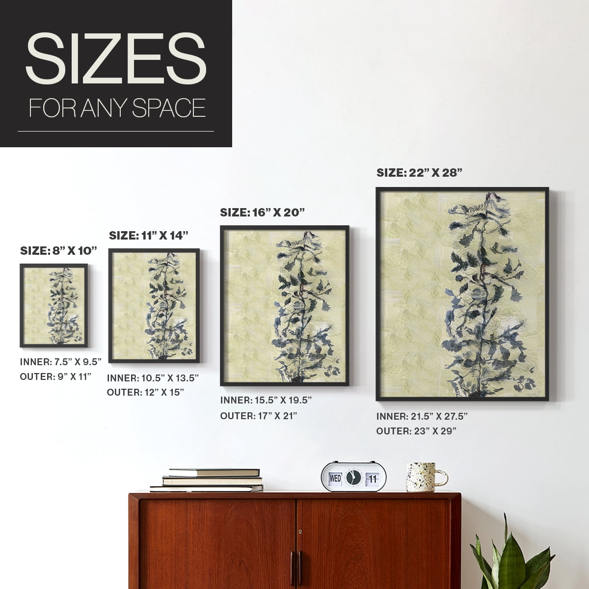 Chinoiserie 2 Tan I Framed Print in Black Solid Wood Framed Print No Nail Hanging