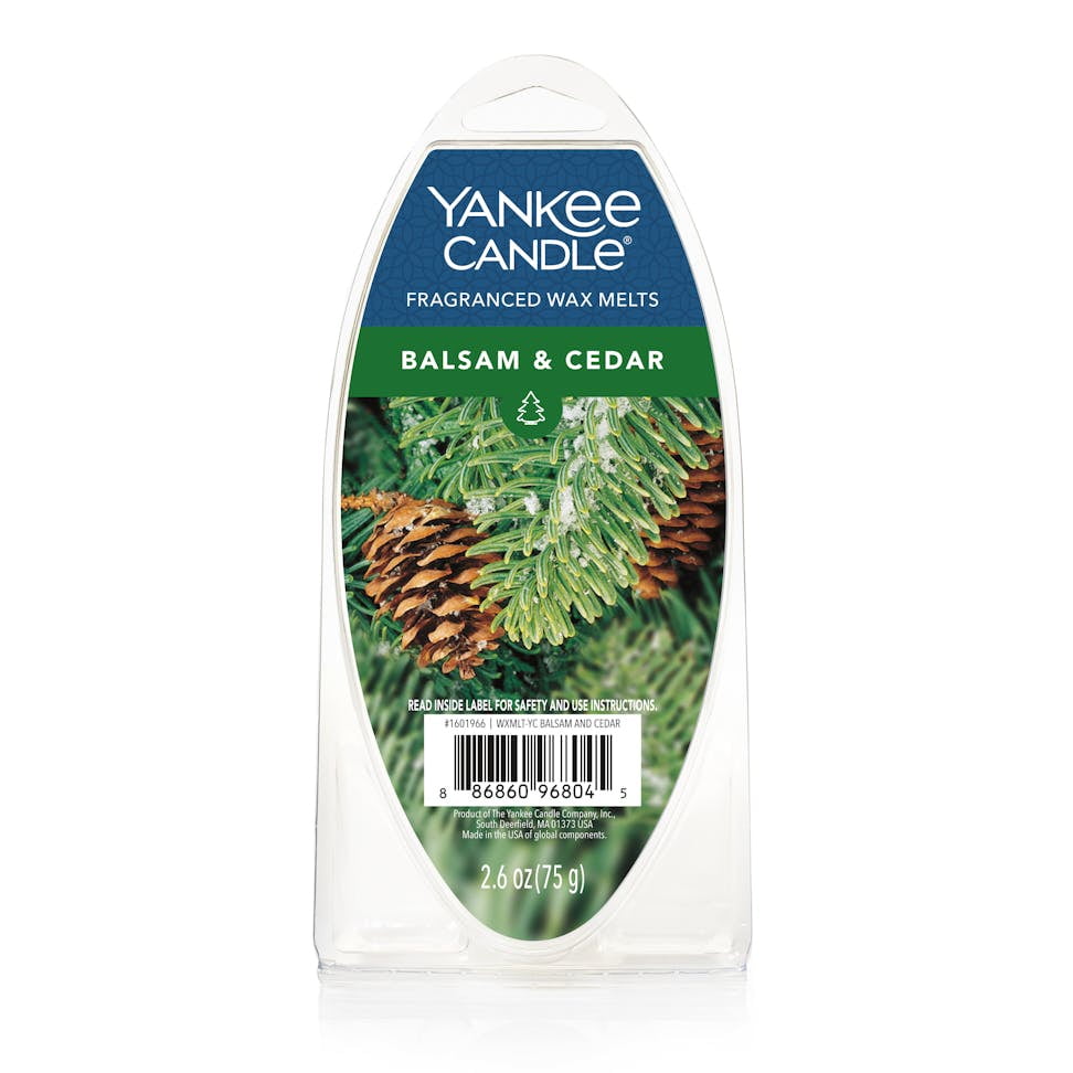 Yankee Candle Balsam & Cedar Fragranced Wax Melts, 6 Wax Spheres per Package, Pack of 6 (36 Cubes Total)