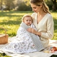thumbnail image 2 of Animal Floral Baby Blanket for Boys Girls Plush Toddler Receiving Clearance Blankets with Double Layer Dotted Backing 30 x 40 Inch, 2 of 6