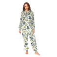 thumbnail image 2 of FORMRS Onesies Pajama for Adults Unisex Hoodie Winter Jumpsuit One Piece Sleepwear, Sizes S-2XL, Light Floral, 2 of 7