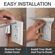Wall Outlet Shelf Organizer - Space-Saving Socket Stand Holder for Kitchen & Bathroom - Sturdy, Cord Management, Holds 10lbs - Ideal for Phones, Speakers, Echo Devices