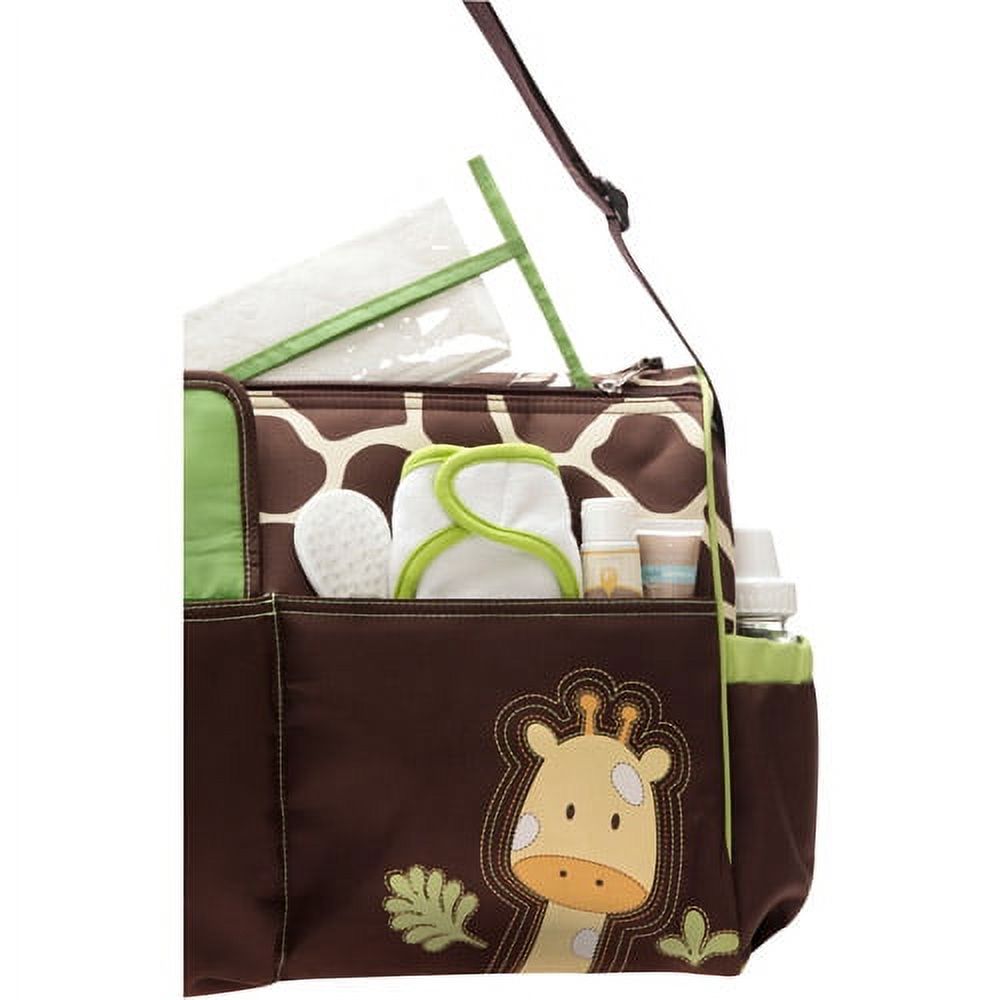 Baby Boom Adjustable Shoulder Strap Inside Pockets Stylish Messenger Diaper Bags, Brown