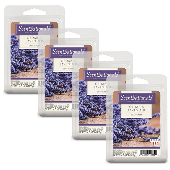 ScentSationals 2.5 oz Cedar & Lavender Scented Wax Melts, 4-Pack