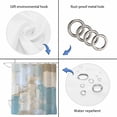 thumbnail image 5 of Modern Abstract Waterproof Fabric Shower Curtain, Blue Brown Color Blocks Waterproof Fabric Shower Curtain for Bathroom Curtains Bathtubs Hotel Washable Shower Curtains with 12 Hooks Long 72x78in, 5 of 8