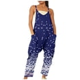 thumbnail image 2 of LOVZFMLL Mode Femmes Sans Manches Imprimé Épaules Dénudées Gilet Décontracté Combinaison Patchwork Bleu m, 2 of 6
