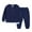 Navy, variant on FAOWME Boys Girls 2 Pcs Sweatshirt Hoodie Pullover Tops Sweat Suit Unisex Long Sleeve Hoody Tops + Elastic Waist Shorts Pockets Set Navy 4-5 Years