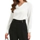thumbnail image 2 of CAMISA DE TRABAJO CASUAL INSPIRADA CHIC PARA MUJERES CON CUELLO DE CULLERAS, CAMISAS Y BLUSAS TENDENCIA DE OTOÑO XL BLANCA, 2 of 6