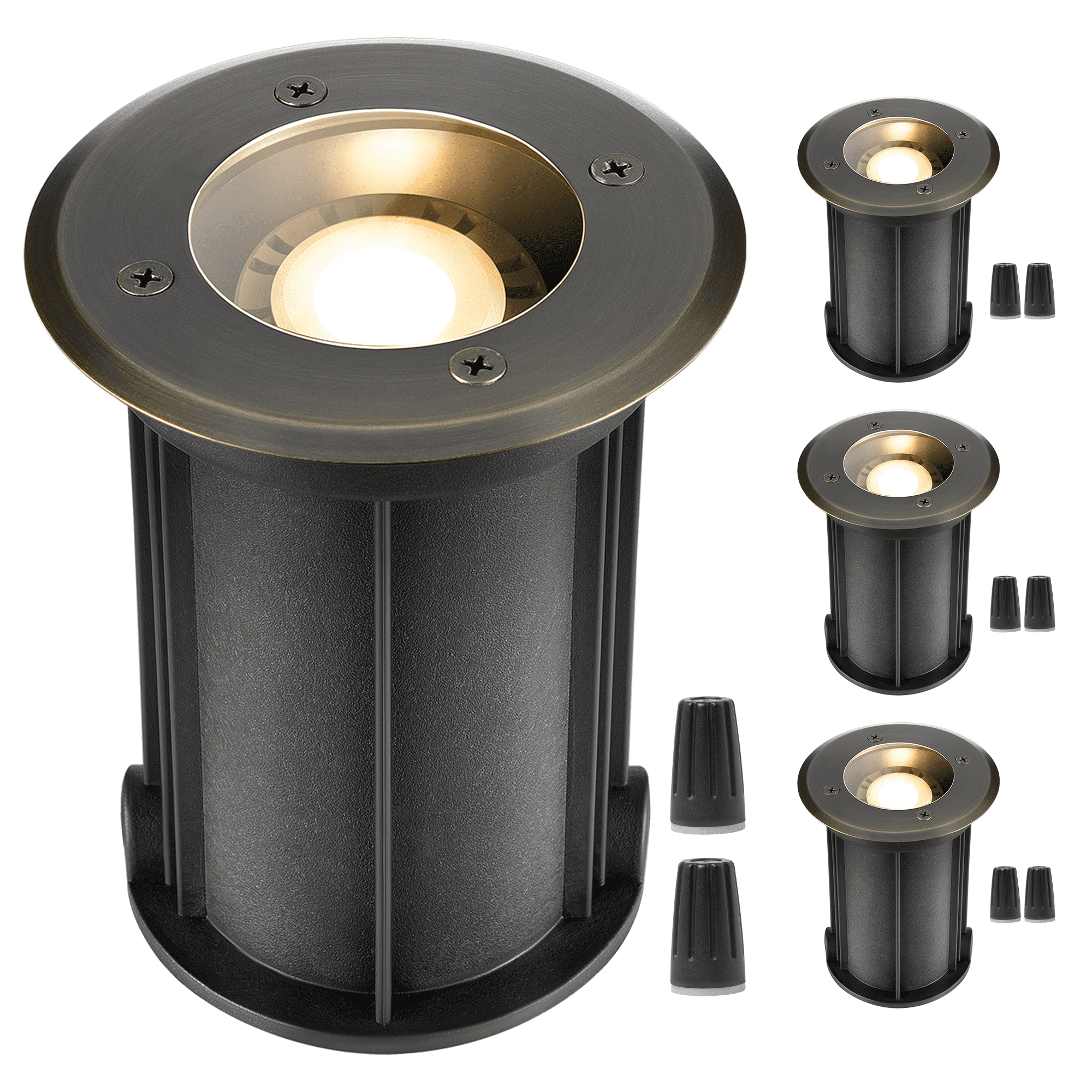 Gardenreet Brass Low Voltage Outdoor Well Lights, 12V LED Waterproof Landscape Lighting In