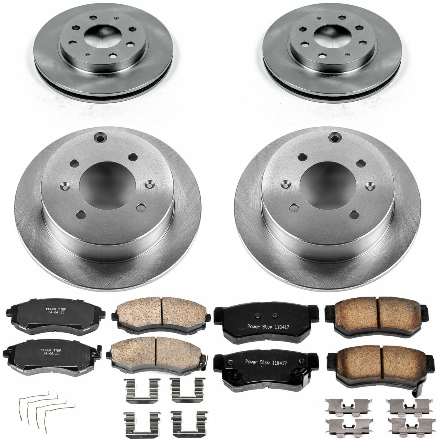 PowerStop Front and Rear Stock Replacement Brake Pad and Rotor Kit Fits: HYUNDAI Select Models KOE4444