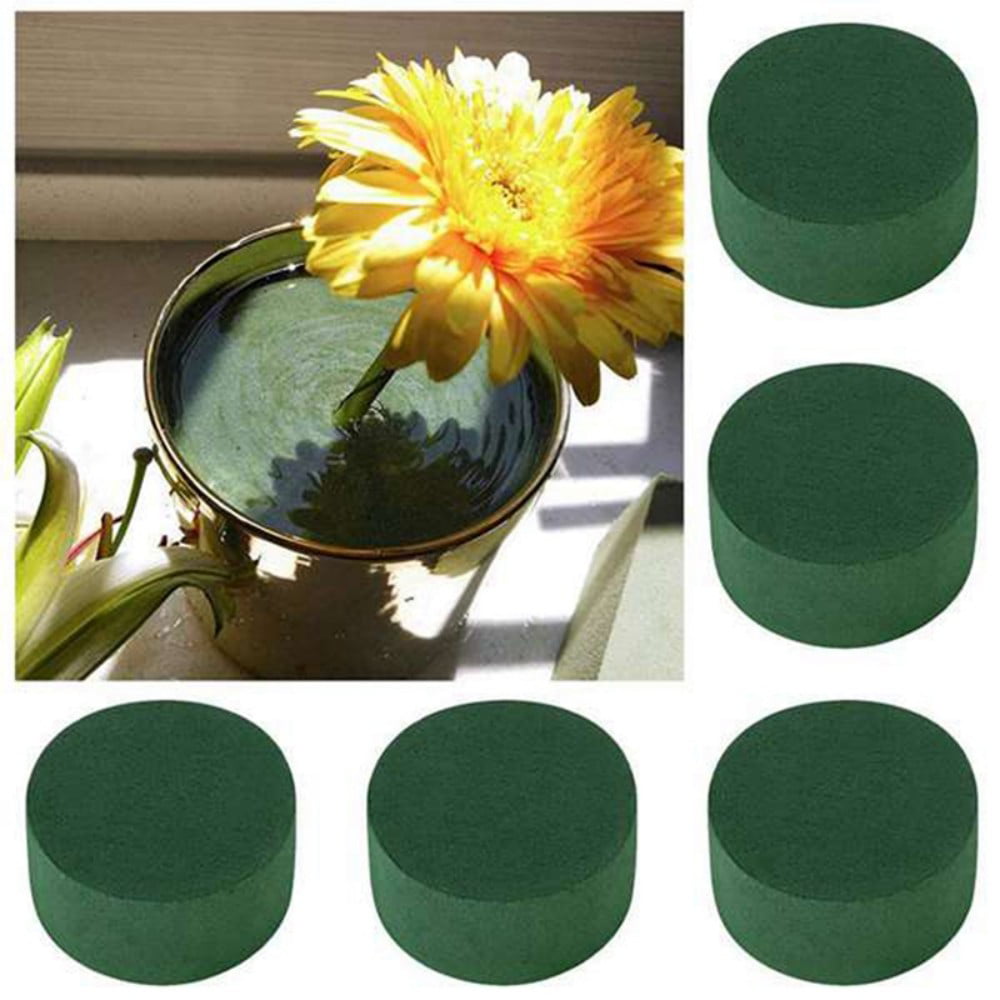 Bomutovy 6 Pack Round Floral Foam Blocks, 3.15'' Dry Floral Foam for Artificial Flowers, Craft Project, Wedding Aisle Flowers, Arty Decoration, Size