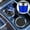 Blue, variant on Car Ashtray Metal Inner Liner, Rvkxad LED Light Flame Retardant Auto Ashtray, One-Button Open Easy Clean Car Ashtray for Vehicle Interior, Blue
