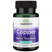 Swanson Copper Antioxidant Immune System Red Blood Cell Support Mineral Supplement (copper chelate) 2 mg 300 Tabs