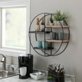 thumbnail image 2 of Linon Lester Round 4-Shelf Wall Storage, Black Iron Frame with Gray Wash Finish, 2 of 11