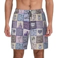 thumbnail image 2 of Goofa Lavender Flowers Printed Men's Swim Trunks Board Shorts Quick Dry Mens Swimming Trunks with Compression Liner,Breathable Fit Hawaii Beach Shorts-3X-Large, 2 of 9
