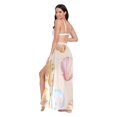 thumbnail image 3 of FORMRS Womens Long Sarong Beach Wrap Semi-Sheer Bikini Skirt Bathing Swimsuit Cover Up, Watercolor Seashell, 3 of 7