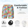 thumbnail image 3 of Picia easter eggs Pattern Mens Swim Trunks with Compression Liner Stretch Beach Shorts Quick Dry with Zipper Pockets No-Chafing Board Shorts-3X-Large, 3 of 6