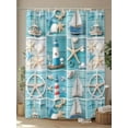 thumbnail image 4 of Ocean Theme Shower Curtain, Beach Anchor Lighthouse Starfish Blue Wood Waterproof Shower Curtain Set with 12 Hooks Lightweight Washable Fabric Shower Curtains for Bathroom 36x72 Inches, 4 of 6