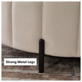 thumbnail image 4 of MDQMD 31.5" Round Storage Ottoman with Reversible Lid Velvet Upholstered Pumpkin Shaped Ottoman Multi Functional Coffee Table Footrest for Living Room Bedroom Dorm Beige, 4 of 6