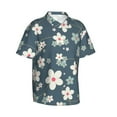 thumbnail image 2 of Balery Blue Flower Print Men's Hawaiian Shirts Short Sleeve Beach Shirt Relaxed Fit Vacation Button Down Shirts-Medium, 2 of 9