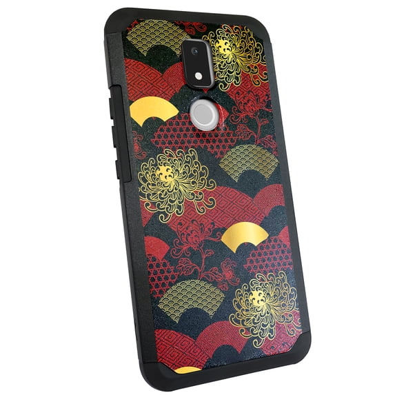 DALUX MetKase Hybrid Slim Phone Case Compatible with Cricket Icon 3 / Splendor / AT&T Motivate 2 (2021) - Oriental Fan