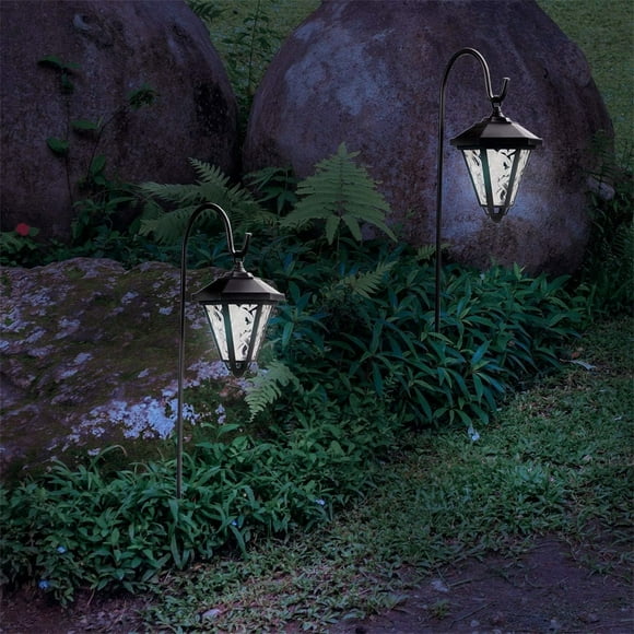 Qiopertar Big holiday Savings! Outdoor Post Lights Waterproofs Decorative Floor Lamp Vintage For Patio Garden Backyard Front/Back Door Two Post Headlights Solar Floor Lamps