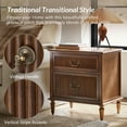 thumbnail image 2 of Farmhouse Wooden 2-Drawer End Table with USB Charging Station Storage for Living Room, Sofa, Accent Chair or Recliner Walnut, 2 of 9