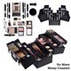 thumbnail image 3 of Joligrace Estuche de Maquillaje Profesional Ajustable - 6 Bandejas Estuches de Cosméticos Caja Organizadora de Almacenamiento de Maquillaje con Cerradura y Compartimentos 14 Pulgadas Grande Negro, 3 of 5