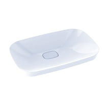 TOTO LT995G#01 Neorest Kiwami Rectangular Semi-Recessed Fireclay Vessel Bathroom Sink with CeFiONtect
