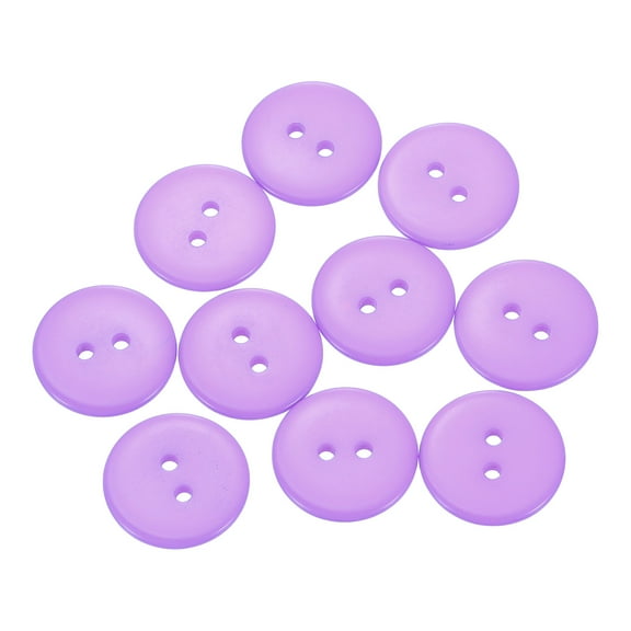 10pcs Resin Sewing Button, 20mm (3/4") 2 Holes Round Craft Buttons, Light Purple