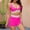 Hot Pink, variant on UTSJKR Athletic Swimsuits for Women 2 Piece Bathing Suits High Waisted Tummy Control Swimwear Tankini Tops with Boyshorts Hot Pink M