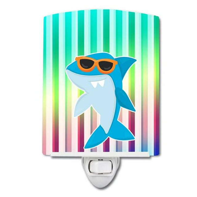 Carolines Treasures BB6944CNL Cool Kat Shark Ceramic Night Light