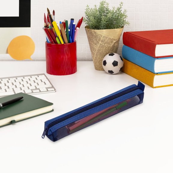 Mesh Pouch Pencil Case, Vintage-tone Transparent Net Organizer with Mini Zipper Foreducationalsupplies, Pens, Rulers and Exam Essentials, Topliu